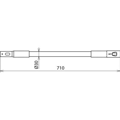 Przedłużenie z gwintem M12 i złączem wtykowym, dł. 710 mm (766335)
