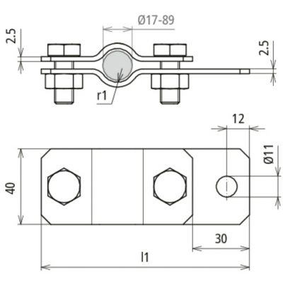 Obejma uziemiająca do rur 3/8&quot;, stal nierdzewna NIRO (410309)