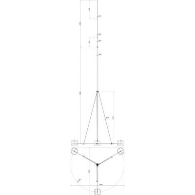 Iglica odgromowa fi 40/16/10 mm dł. 7500 mm Al ze statywem St/tZn, bez podstaw betonowych (105750)