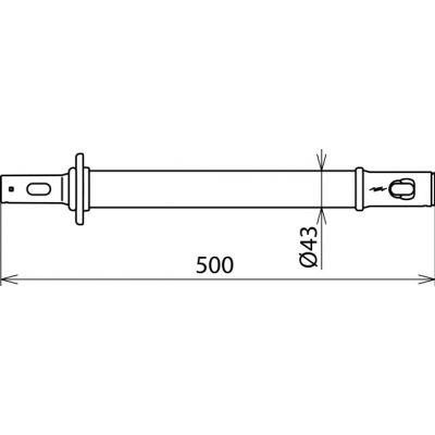 Uchwyt ze złączem wtykowym, fi 43 mm, dł. 500 mm (766520)