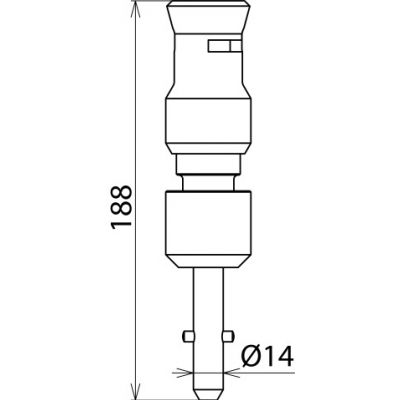 Adapter do drążków uziemiających SQL, długi, z trzpieniem z poprzecznym kołkiem (765006)