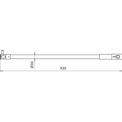 Końcówka robocza do drążka 36 kV 50 Hz ze złączem, fi 30 mm, dł. 930 mm (766169)