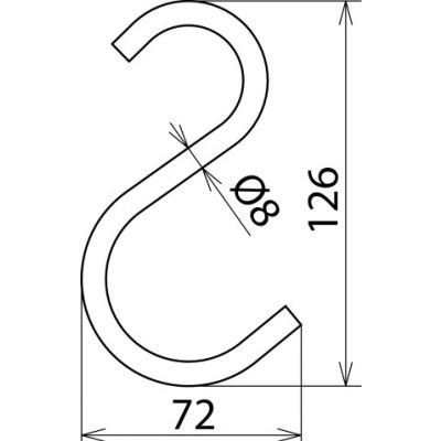 Hak fi 8 mm rozmiar 130 / 72 mm (785648)