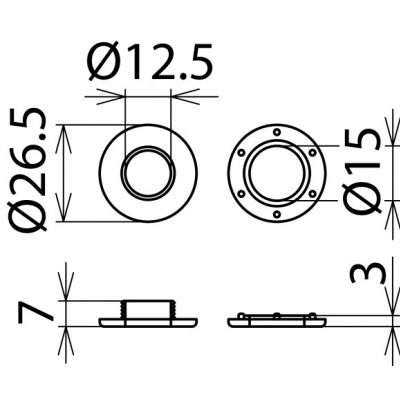 Uszko z tworzywa z otworem 12 mm (785649)