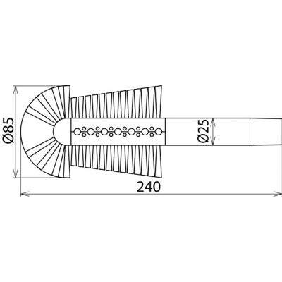 Szczotka prętowa stożkowa fi 25/85 mm (785555)