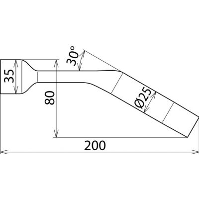 Dysza poprzeczna kątowa 30 st., fi 25 / szer. 35 mm (785543)