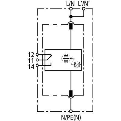 Ogranicznik przepięć DEHNbloc M 1 255 FM, 1-biegunowy do sieci 230 V AC (961125)