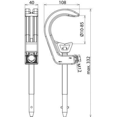Zacisk fazowy na fi 10-85 mm (784085)