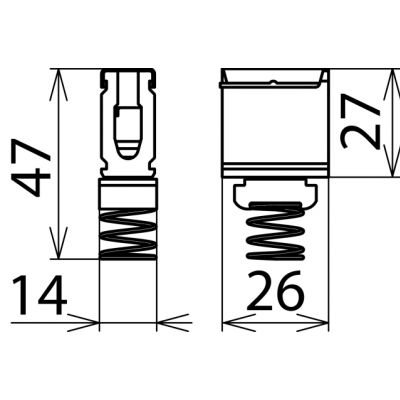 Zacisk PE 16 mm2 do szyny C (308411)