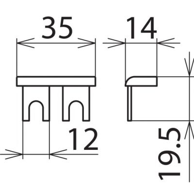 Szyna grzebieniowa 1-fazowa 2-biegunowa, Cu 16 mm2, 2 moduły TE (900617)