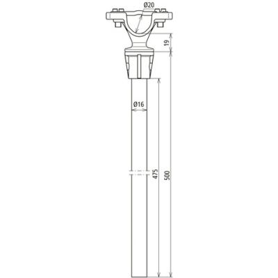 Wspornik dystansujący przewodu HVI-light, dł. 500 mm, PA/GFK, szary (106852)
