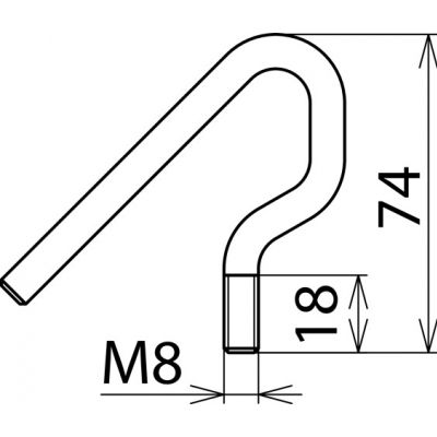 Elektroda z hakiem i gwintem M8 (766923)