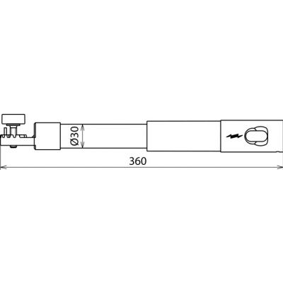 Część izolacyjna drążka z gwintem M12 i złączem zębatym, fi 30 mm, dł. 360 mm (766358)