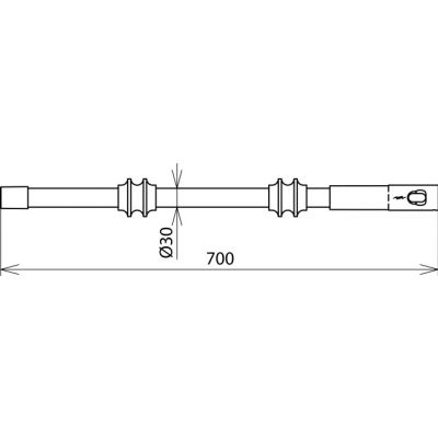 Część izolacyjna drążka z gwintem M12 i złączem wtykowym, fi 30 mm, dł. 700 mm (766114)