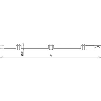 Drążek izolacyjny - część górna z gniazdem M12, fi 30 mm, dł. 783 mm (766116)