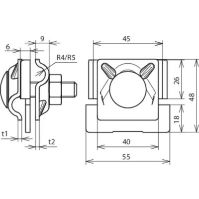 Zacisk krawędziowy prosty 0,7-10 mm, do drutu 8-10 mm, St/tZn (365220)