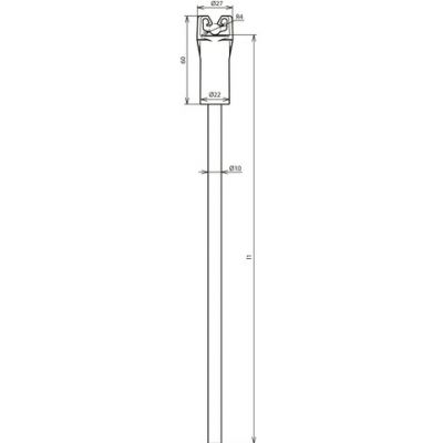 Wspornik dystansujący DEHNiso-DLH fi 10 mm do drutu fi 8 mm, dł. 280 mm, tworzywo szt. (253315)