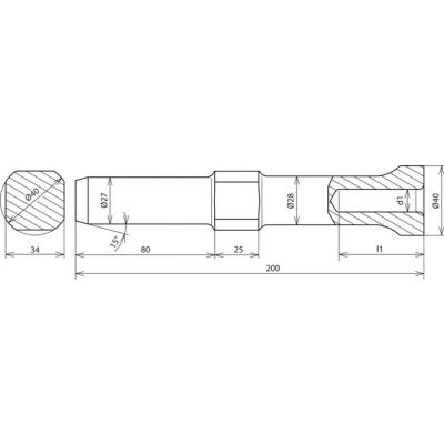 Głowica do młota udarowego Wacker do uziomów fi 25 mm, dł. 200 mm, stal (625005)
