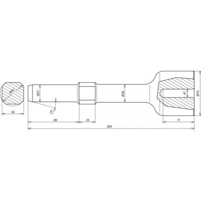 Głowica do młota udarowego Wacker do uziomów fi 20 mm, dł. 260 mm, stal (620009)