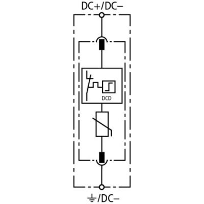 Ogranicznik przepięć typu 2, DEHNguard SE DC, 1-bieg. Uc 550 V DC (972130)