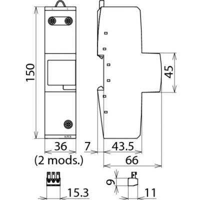 Ogranicznik przepięć DEHNbloc Maxi, 1-biegun., do sieci 400/690 V, FM (961145)