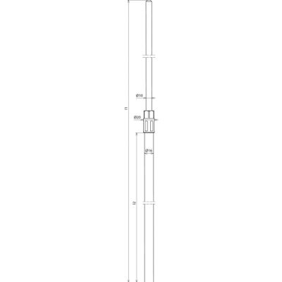 Iglica odgromowa fi 10 mm, na pręcie izolacyjnym fi 16 mm GFK, dł. 1660 mm, GFK/Al (106207)