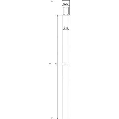 Pręt izolacyjny fi 16 mm jasnoszary z gniazdem M10 Al, dł. 675 mm, GFK (106217)