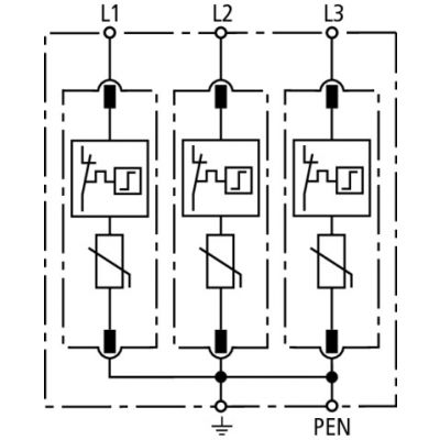 Ogranicznik przepięć DEHNguard M TNC 275, 3-biegunowy do sieci 230 V AC (952300)