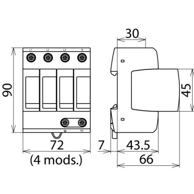 Ogranicznik przepięć C Typ 2 4P 20kA 1,5kV DEHNguard M TT 275 952310 (952310)