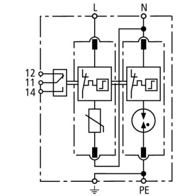 Ogranicznik przepięć DEHNguard M TT 2P 275 FM, 2-biegunowy do sieci 230 V AC (952115)