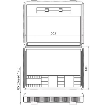 Kufer z tworzywa sztucznego 565x410x170 mm, pusty, na zestaw uziemiaczy (745952)