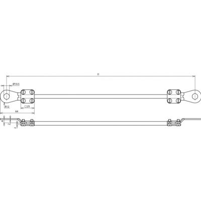 Kabel uziemiający 16 mm2 / dł. 0,5 m (kolor czarny) (416905)