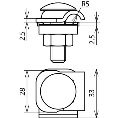 Zacisk uniwersalny mmV do drutu 6-8 mm, stal nierdzewna NIRO (390259)