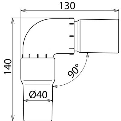 Winkiel 90 st. fi 40 / dł. 120 mm (785131)