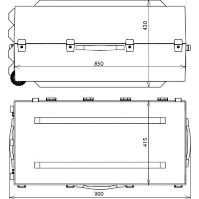Kufer z tworzywa sztucznego, pusty 840x400x380 mm (785951)