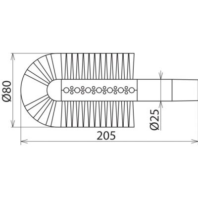Szczotka prętowa cylindryczna fi 80 mm dł. 240 mm (785171)