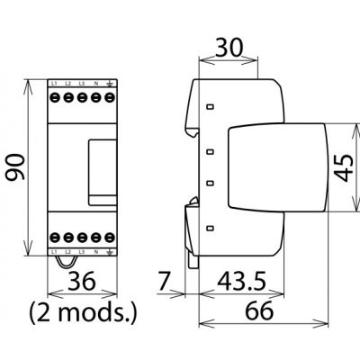 Ogranicznik przepięć DEHNrail M 4P 255V, 4-biegunowy do sieci 230 V AC (953400)