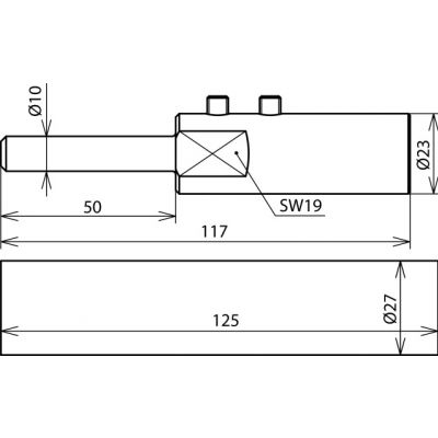 Zestaw montażowy do H VI long 20 mm czarny, 1 głowica, 2 opaski (819199)