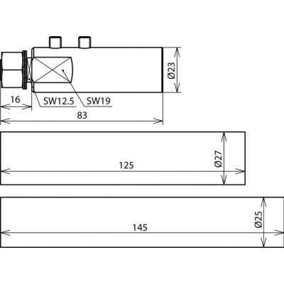 Zestaw montażowy do H VI long 23 mm szary, 1 głowica do płytki łączącej, 2 opaski (819196)