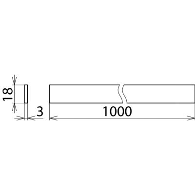 Szyna zbiorcza SN, 18x3 mm Cu/Sn dł. 1000 mm (919016)