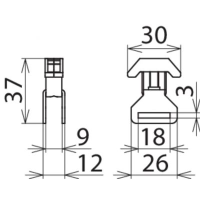 Zacisk PE na szynę SN, 18x3 mm (919015)