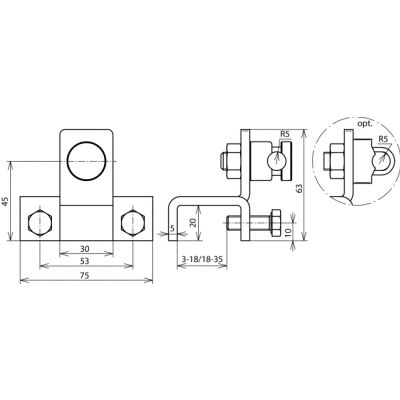 Zacisk krawędziowy 5-18 mm, do drutu 6-10 mm, St/tZn (372120)