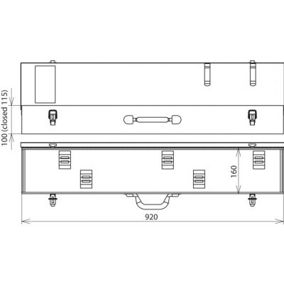 Kufer z blachy stalowej 920x160x100 mm dla wskaźnika PHE (766703)