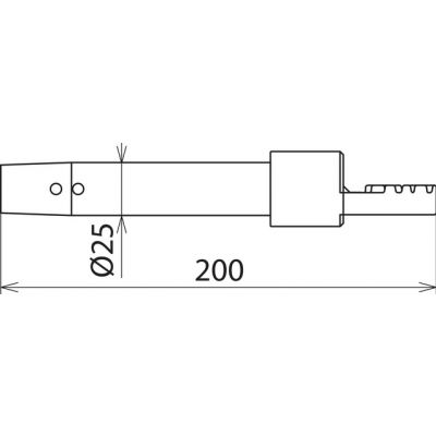 Adapter ze złączem zębatem, fi 25 mm dł. 200 mm, do drążka izolacyjnego (766055)