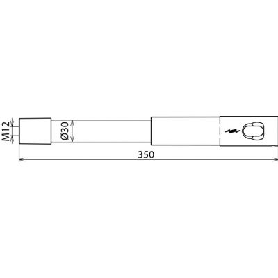 Adapter z gniazdem M12 i złączem wtykowym, fi 30 mm, dł. 350 mm (766352)