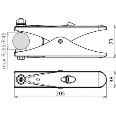 Cęgi uziemiające dł. 205 mm, stal nierdzewna NIRO (546001)