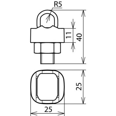 Zacisk KS, 1-częściowy M10, St/tZn (301000)