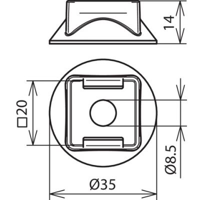 Podkładka, wys. 10 mm, fi 35 mm, tworzywo, brązowa (276017)