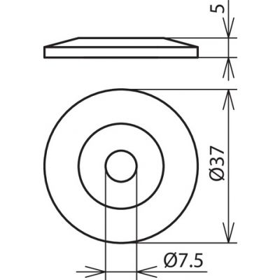 Podkładka, wys. 5 mm, fi 37 mm, tworzywo, szara (276006)