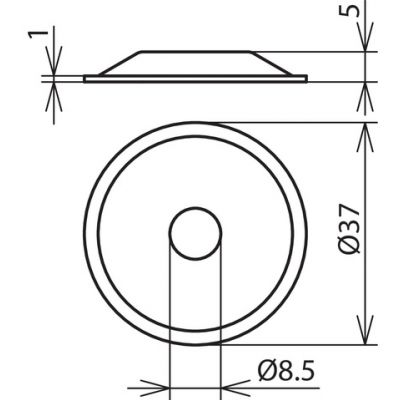 Podkładka, wys. 5 mm, fi 37 mm, stal nierdzewna NIRO (276009)